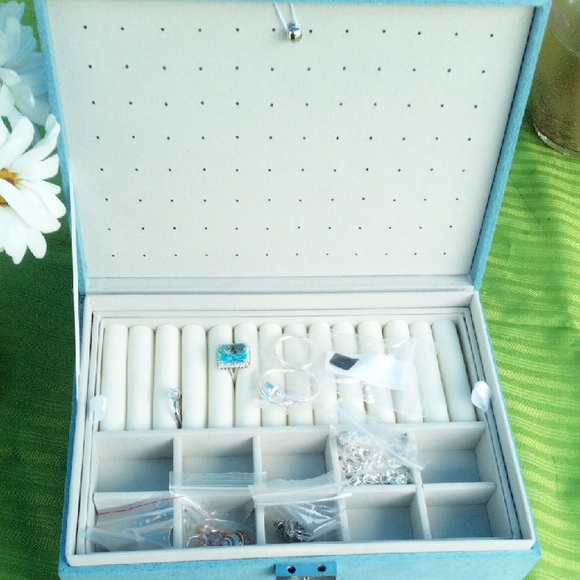 Jewelry Box Antitarnish Blue And Black N/A Red,Purple, Pink And Green Available - Picture 3 of 6